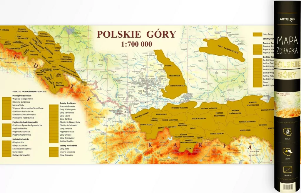 Mapa zdrapka. Polskie góry - tantis.pl