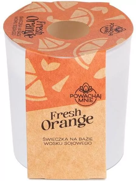 Świeczka sojowa Powąchaj mnie Fresh Orange biała - tantis.pl