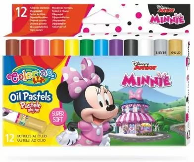 Pastele olejne Colorino Kids trójkątne 12 kolorów Minnie - tantis.pl