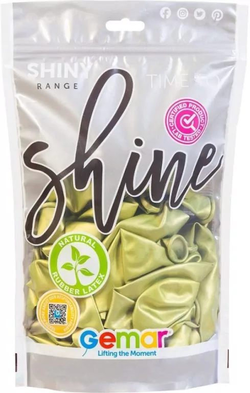 Balony shiny zieleń kiwi 33 cm 50szt - tantis.pl