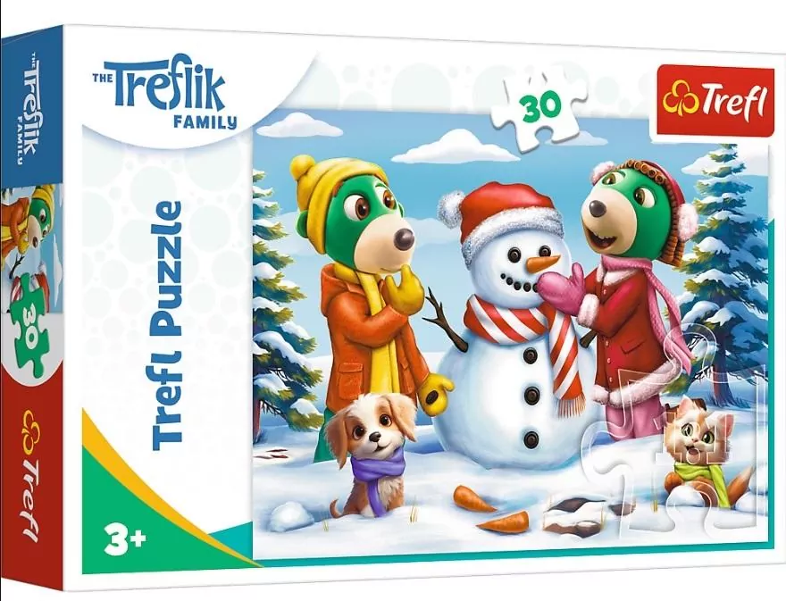 Puzzle 30. Zimowe zabawy Treflików - tantis.pl