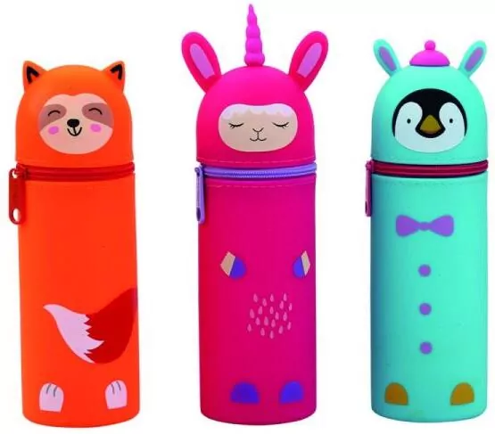 Piórnik silikonowy tuba zwierzaki MIX - tantis.pl