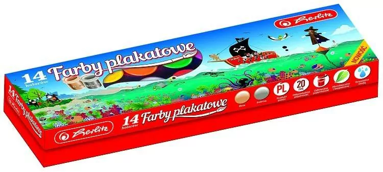 Farby plakatowe 14 kolorów - tantis.pl