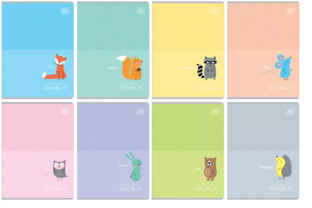 Zeszyt A5/32K linia kolorowa B&B Pastel - tantis.pl