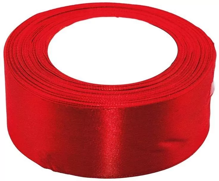 Wstążka satynowa czerwona 50 mm x 32 m - tantis.pl
