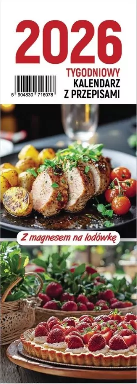 Kalendarz 2026 na lodówkę tygodniowy z przepisami - tantis.pl