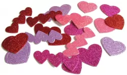 Piankowe serduszka brokatowe