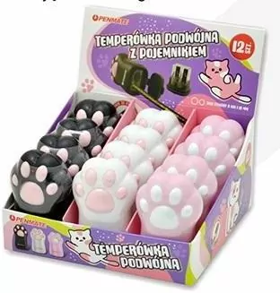 Temperówka podwójna. Kocia Łapka, 12 sztuk - tantis.pl