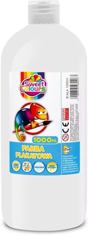 Farba plakatowa. Biała 1000ml - tantis.pl