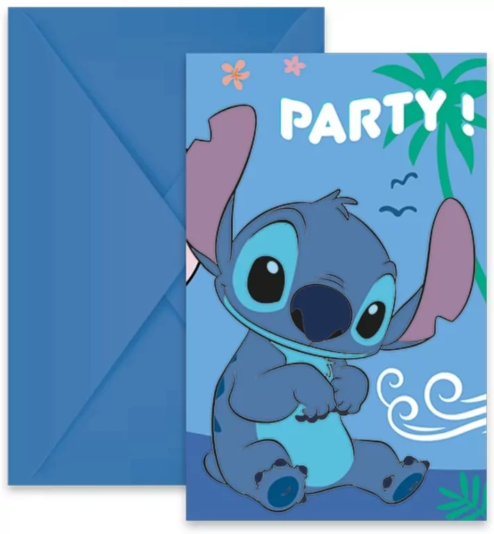 Zaproszenia z kopertami Stitch & Angel Disney - tantis.pl