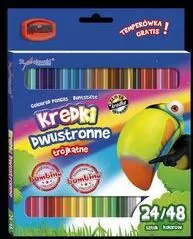 Kredki trójkątne dwustronne 24/48 kolory - tantis.pl