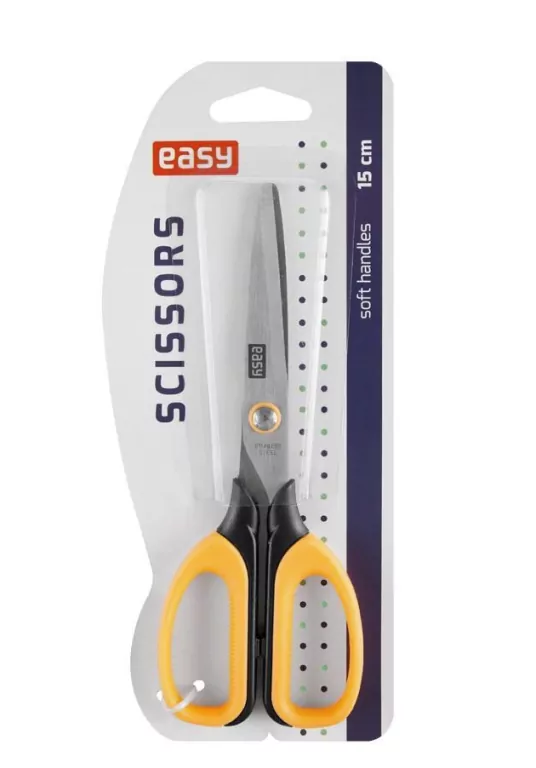 Nożyczki szkolne 15 cm pomarańczowe EASY - tantis.pl