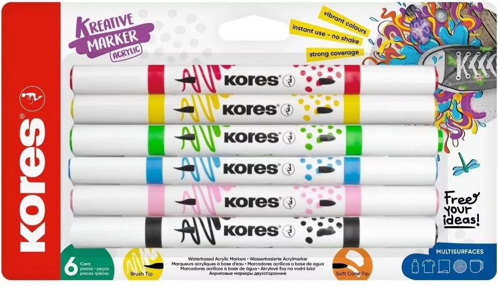 Markery akrylowe Kreative dwustronne - tantis.pl