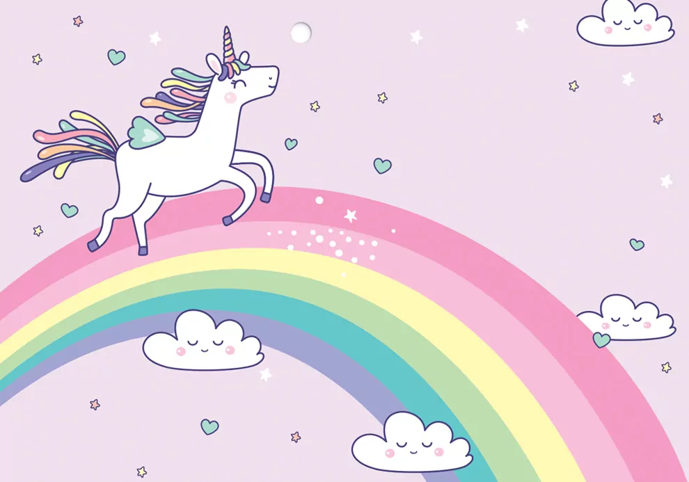 Karnet B8 mini Unicorn tęcza - tantis.pl