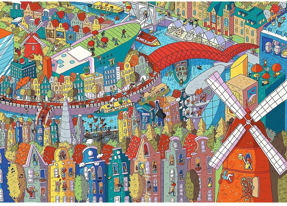 Puzzle 1000. Eye-Spy Sneaky Peekers Amsterdam TREFL - tantis.pl