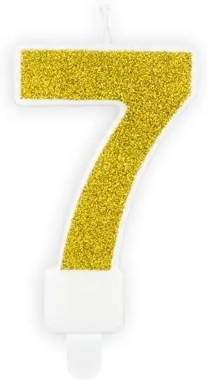 Świeczka urodzinowa cyfra 7 złota 7cm - tantis.pl