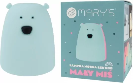Lampka nocna LED RGB Miś mały niebieski - tantis.pl