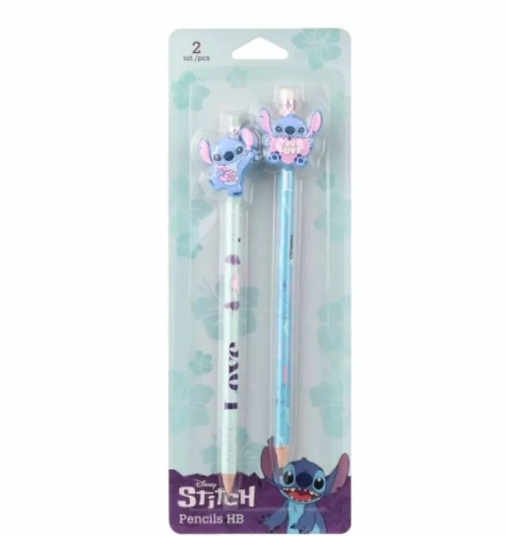 Ołówki z gumową nakładką. Disney Fashion. Stitch. Wzór 1 - tantis.pl