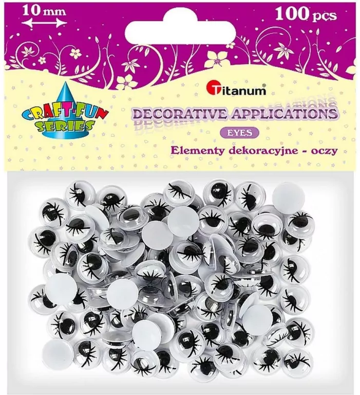 Elementy dekoracyjne oczy samoprzylepne 10mm - tantis.pl