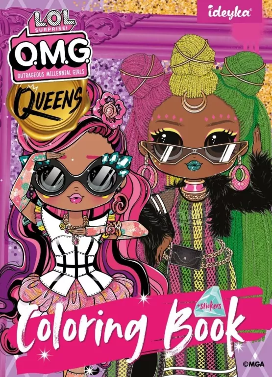 Kolorowanka z naklejkami LOL OMG Queens 2 - tantis.pl