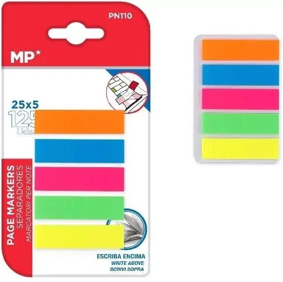 Karteczki indeksujące fluo 45x12mm 5x25K - tantis.pl