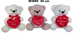 Maskotka Miś 3kol "Kocham Cię" 30cm 162045 mix cena za 1 szt