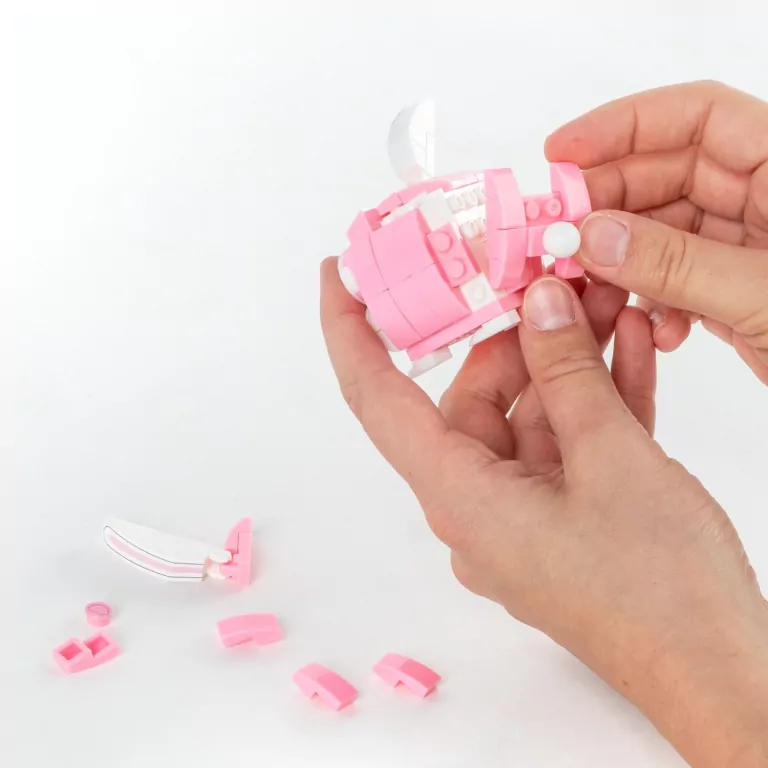 Klocki snapets królik różowy KIDEA - tantis.pl