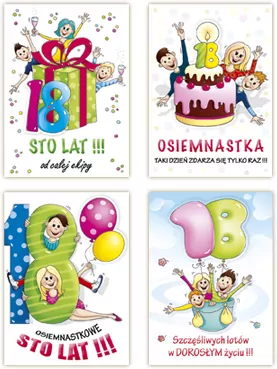 KARNET URODZINY 18 B6 Z KOPERTA ZDOB MRG FOL - tantis.pl