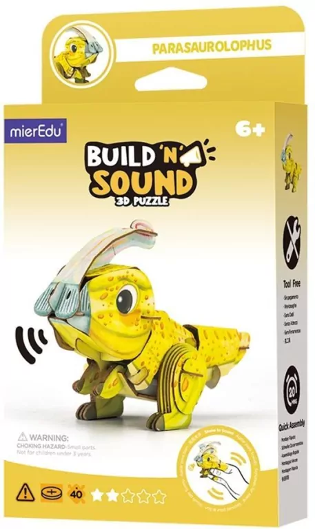 Puzzle 3D. Buduj i słuchaj - Parazaurolof - tantis.pl