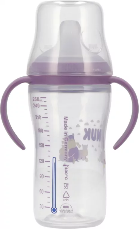 NUK. Butelka do nauki picia. 260 ml. Hipopotam - tantis.pl