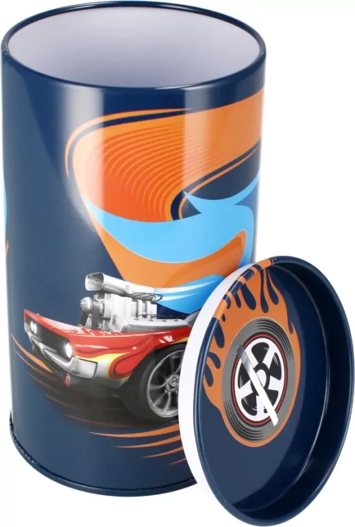 Hot Wheels. Skarbonka metalowa okrągła - tantis.pl