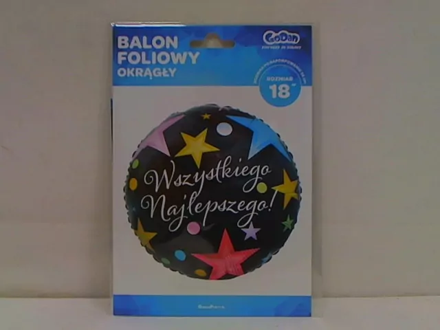 Balon foliowy. Wszystkiego Najlepszego, 18" - tantis.pl