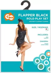 Strój dla dorosłych Flapper Czarna rozm. S
