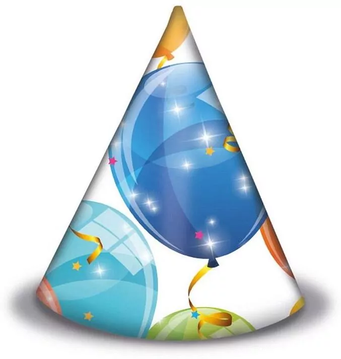 Czapeczki papierowe Sparkling Balloons - tantis.pl
