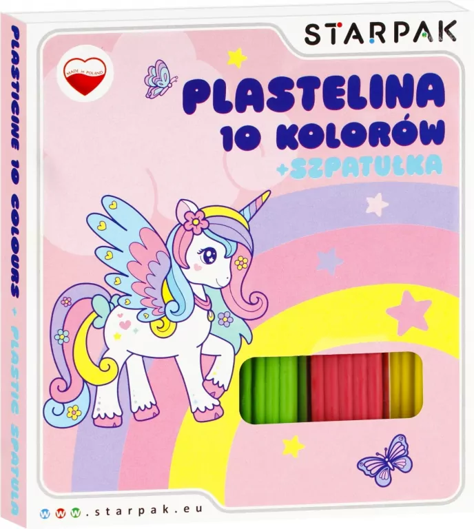 Plastelina 10 kolorów falista ze szpatułką Unicorn - tantis.pl