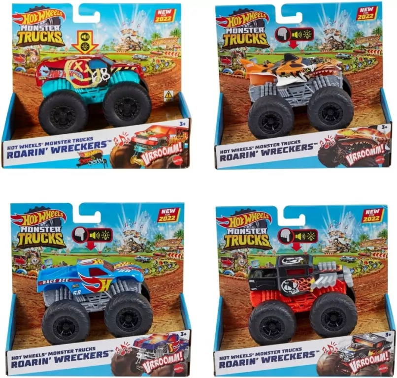 Hot Wheels Monster Trucks Roarin Wreckers Pojazd 1:43 - tantis.pl