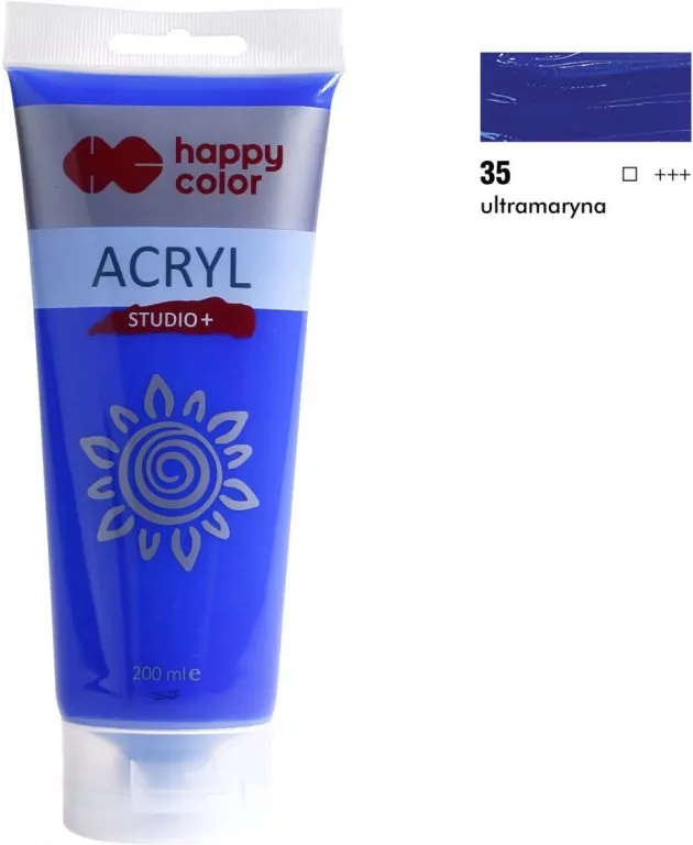 Farba akrylowa 200 ml. Ultramaryna. Happy Color - tantis.pl