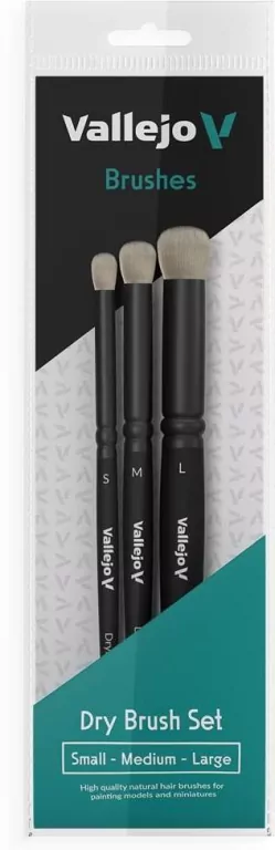 Vallejo: B07990 - Dry Brush Set - Natural (S, M, L) - tantis.pl