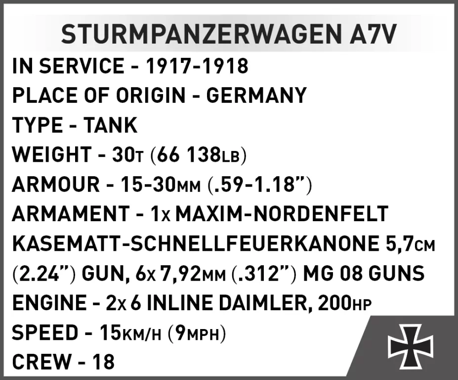 HC WWII Sturmpanzerwagen A7V - tantis.pl