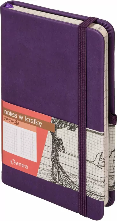 Notes A7 kratka Secesja purpura - tantis.pl