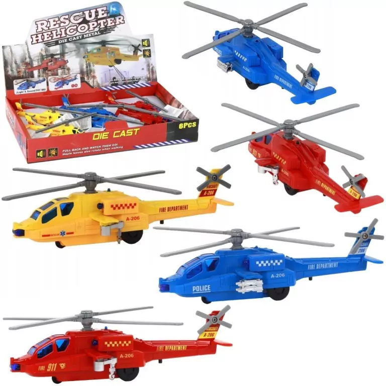 Helikopter metal pull back ze światłem i dźwiękiem - tantis.pl