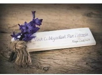 Kartka składana: Niech Ci błogosławi. Deska