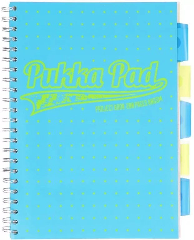 Kołozeszyt Pukka Pad A4 Project Book Neon dots niebieski - tantis.pl