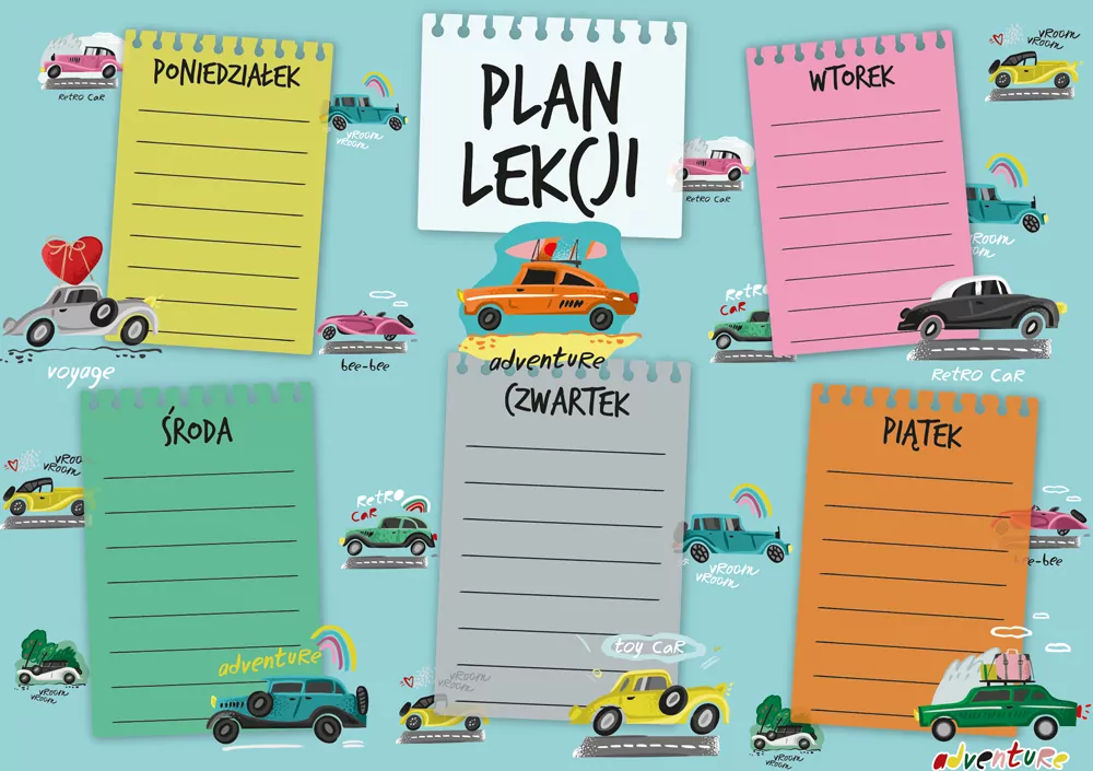 Plan lekcji A5 - Auta - tantis.pl