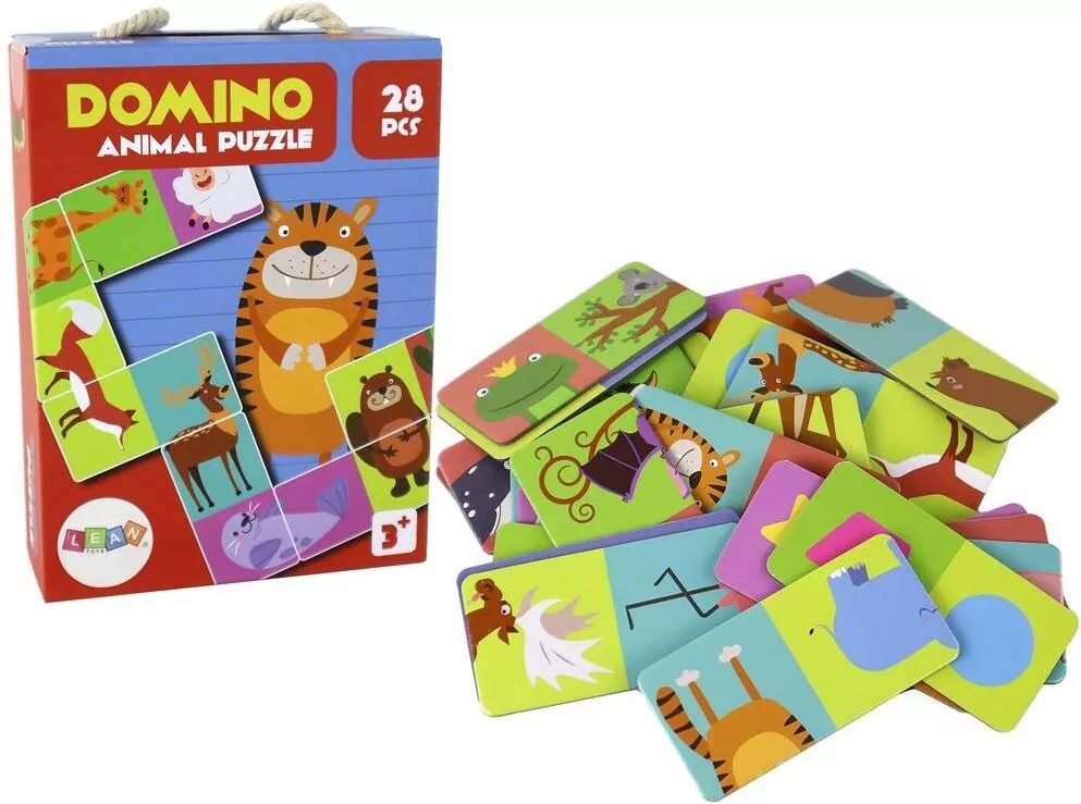 Puzzle dwustronne domino zwierzęta - tantis.pl