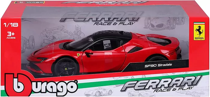 BBURAGO. Ferrari SF90 Stradale red 1:18 - tantis.pl