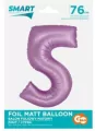 Balon foliowy Smart cyfra 5 lawendowy matowy 76cm - tantis.pl