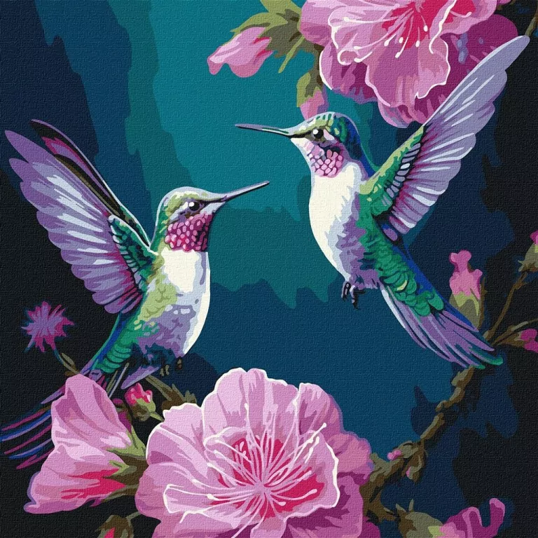 Malowanie po numerach. Wróżkowe ptaki 40x40cm - tantis.pl