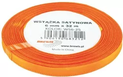 Wstążka satynowa pomarańczowa 6mmx32m