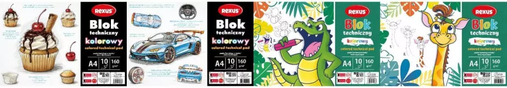 Blok techniczny kolorowy A4/10K mix - tantis.pl